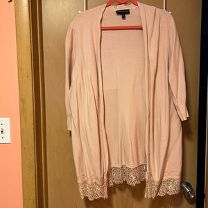 Lane Bryant pale pink cardigan